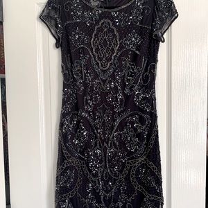 Pisarro Nights Beaded Mesh Cocktail dress